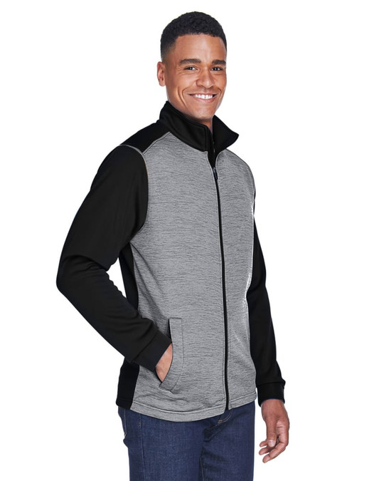 Devon & Jones DG796 - Chaqueta polar con cremallera completa y bloques de color Mélange Newbury para hombre