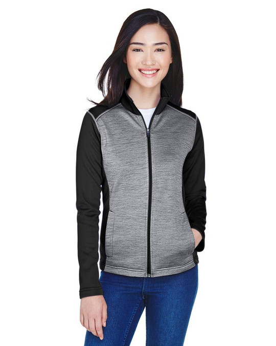 Devon & Jones DG796W - Chaqueta polar con cremallera completa y bloques de color Mélange Newbury para damas