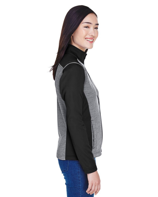 Devon & Jones DG796W - Chaqueta polar con cremallera completa y bloques de color Mélange Newbury para damas