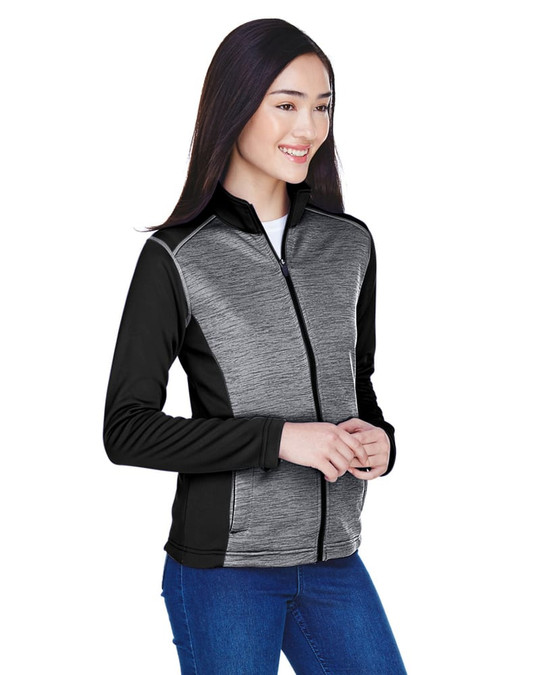 Devon & Jones DG796W - Chaqueta polar con cremallera completa y bloques de color Mélange Newbury para damas