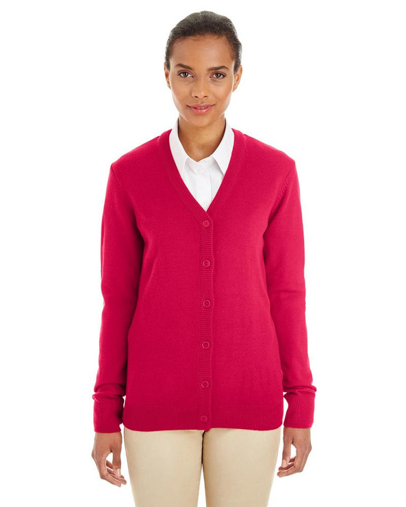 Harriton M425W - Ladies Pilbloc V-Neck Button Cardigan Sweater