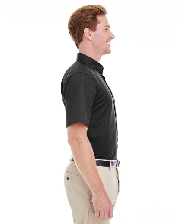 Harriton M582 - Men's Foundation 100% Cotton Short Sleeve Twill Shirt Teflon