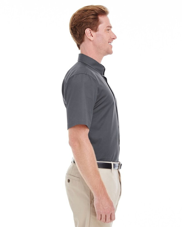 Harriton M582 - Men's Foundation 100% Cotton Short Sleeve Twill Shirt Teflon