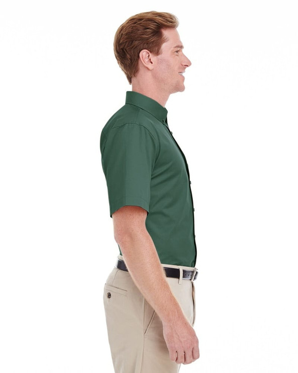 Harriton M582 - Men's Foundation 100% Cotton Short Sleeve Twill Shirt Teflon