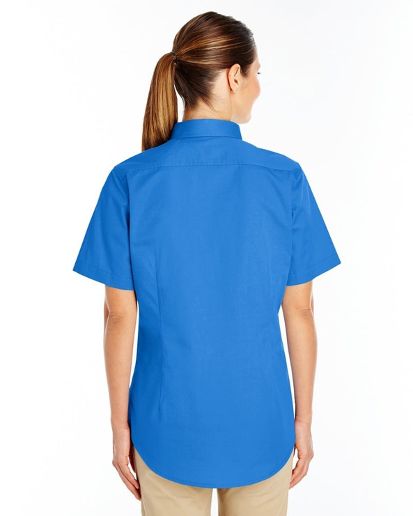 Harriton M582W - Ladies Foundation 100% Cotton Short Sleeve Twill Shirt Teflon