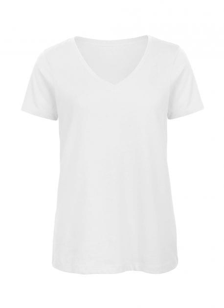 B&C BC045 - Tee shirt Femme Col V en Coton Biologique