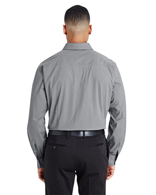 Devon & Jones DG535 - Men's CrownLux Performance Tonal Mini Check Shirt
