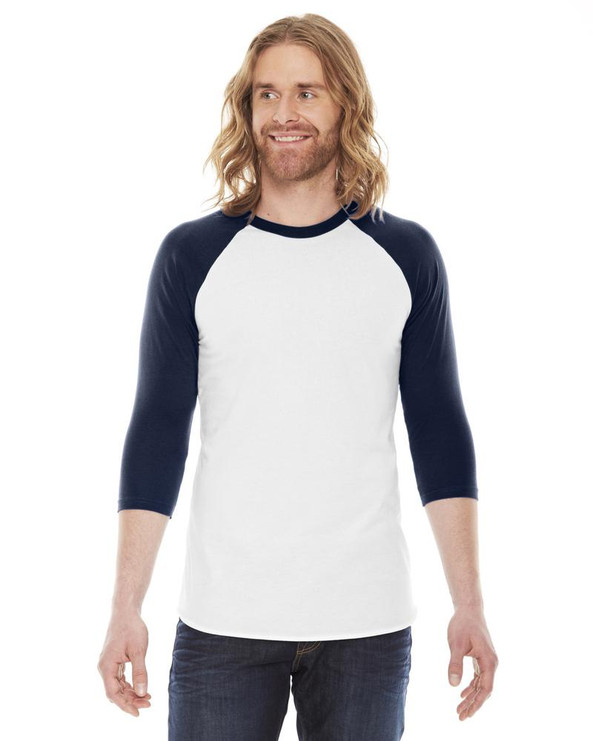 American Apparel BB453W - Unisex Poly-Cotton 3/4-Sleeve Raglan T-Shirt
