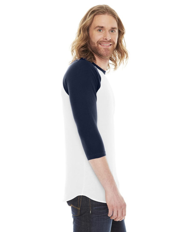 American Apparel BB453W - Unisex Poly-Cotton 3/4-Sleeve Raglan T-Shirt