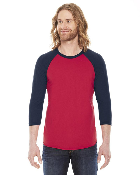 American Apparel BB453W - Unisex Poly-Cotton 3/4-Sleeve Raglan T-Shirt