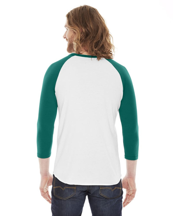 American Apparel BB453W - Unisex Poly-Cotton 3/4-Sleeve Raglan T-Shirt