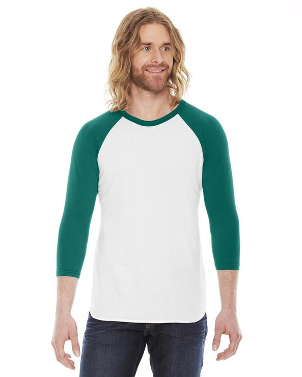 American Apparel BB453W - Unisex Poly-Cotton 3/4-Sleeve Raglan T-Shirt