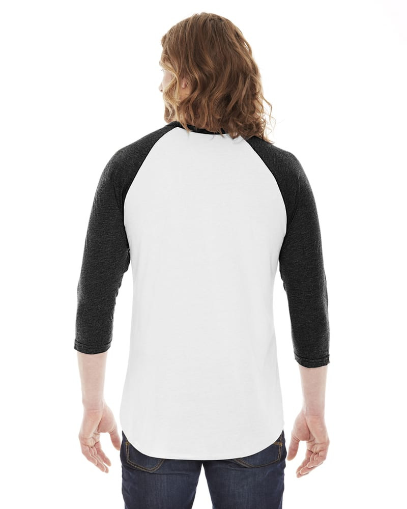 American Apparel BB453W - Unisex Poly-Cotton 3/4-Sleeve Raglan T-Shirt