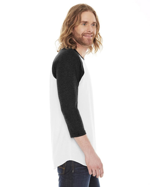 American Apparel BB453W - Unisex Poly-Cotton 3/4-Sleeve Raglan T-Shirt