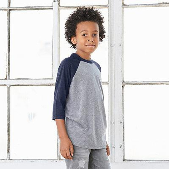 Bella+Canvas C3200Y - YOUTH JERSEY 3/4 SLEEVE BASEBALL TEE