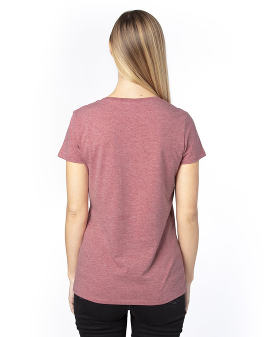 Threadfast 200RV - Camiseta de Manga Corta con Cuello en V para Damas