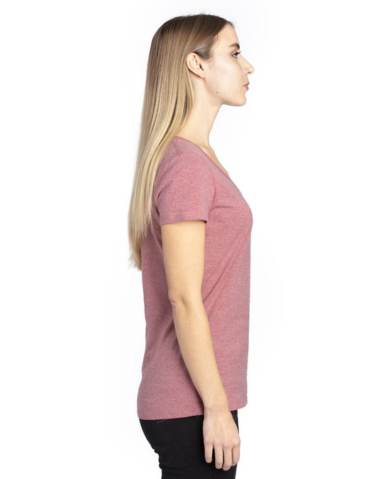 Threadfast 200RV - Camiseta de Manga Corta con Cuello en V para Damas