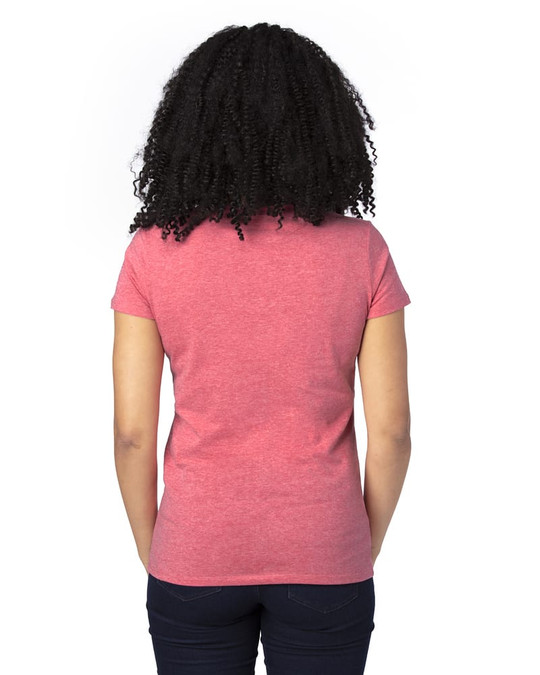Threadfast 200RV - Camiseta de Manga Corta con Cuello en V para Damas