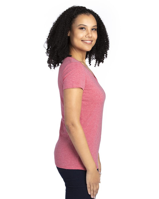 Threadfast 200RV - Camiseta de Manga Corta con Cuello en V para Damas