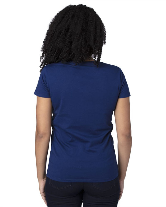Threadfast 200RV - Camiseta de Manga Corta con Cuello en V para Damas