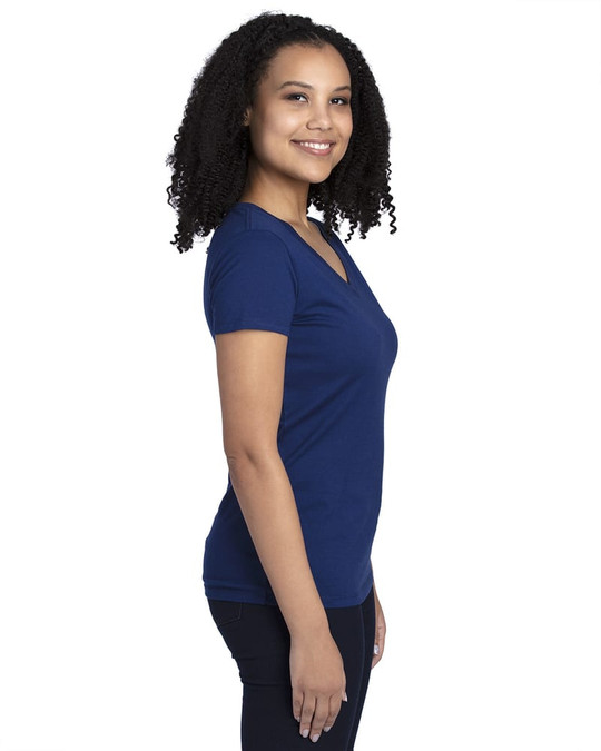 Threadfast 200RV - Camiseta de Manga Corta con Cuello en V para Damas