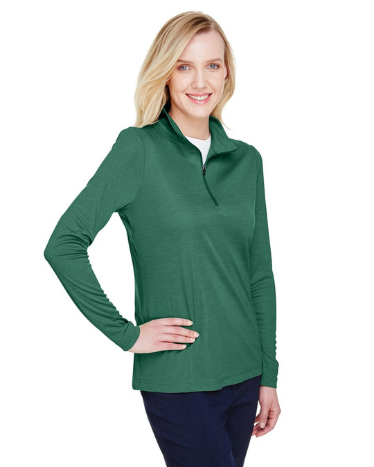 Team 365 TT31HW - Quart de zip de performance Sonic Heather pour femmes Zone