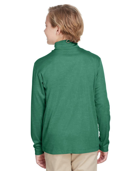 Team 365 TT31HY - Quart de zip performant Sonic Heather pour jeunes