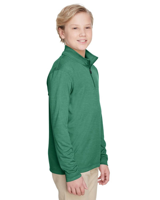 Team 365 TT31HY - Quart de zip performant Sonic Heather pour jeunes