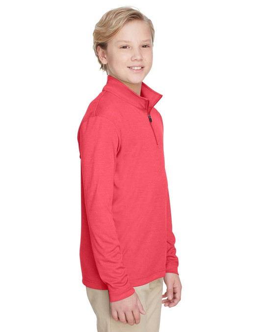 Team 365 TT31HY - Quart de zip performant Sonic Heather pour jeunes