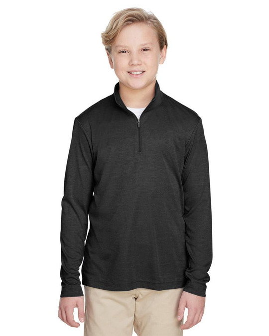 Team 365 TT31HY - Quart de zip performant Sonic Heather pour jeunes