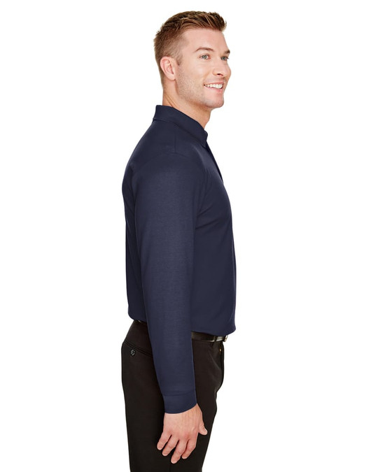 Devon & Jones DG20L - Men's CrownLux Performance Plaited Long-Sleeve Polo