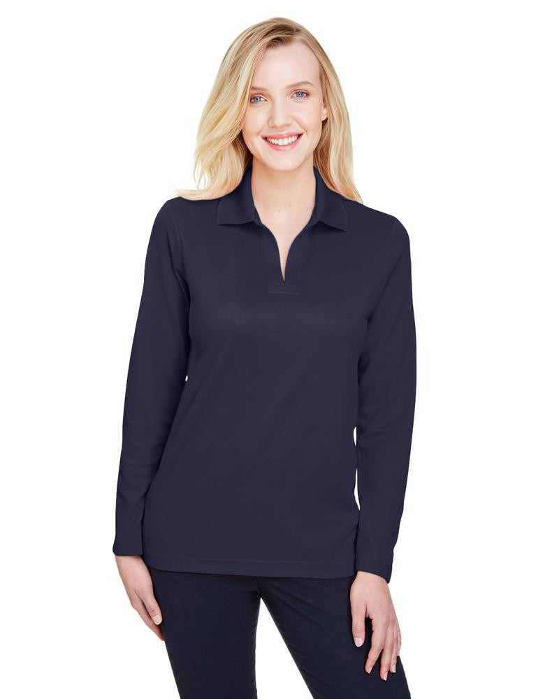 Devon & Jones DG20LW - Ladies CrownLux Performance Plaited Long-Sleeve Polo