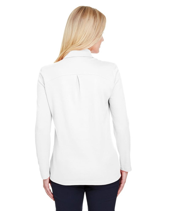 Devon & Jones DG20LW - Polo à manches longues pour dames CrownLux Performance Plaited