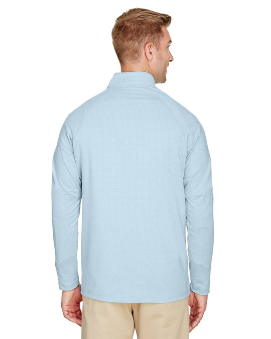 Devon & Jones DG480 - Clubhouse Micro-Stripe Quarter-Zip para hombre CrownLux Performance