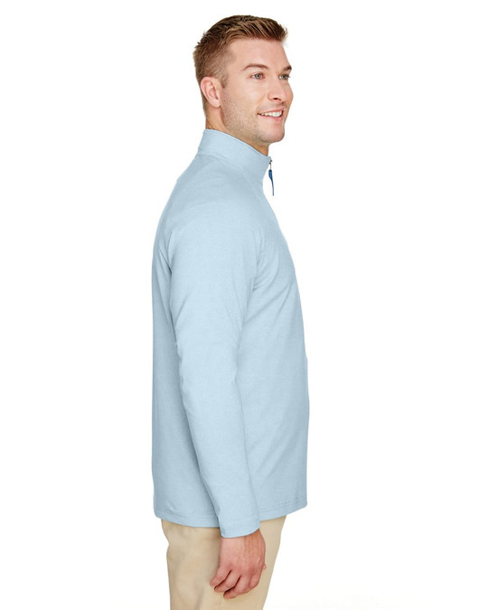 Devon & Jones DG480 - Clubhouse Micro-Stripe Quarter-Zip para hombre CrownLux Performance