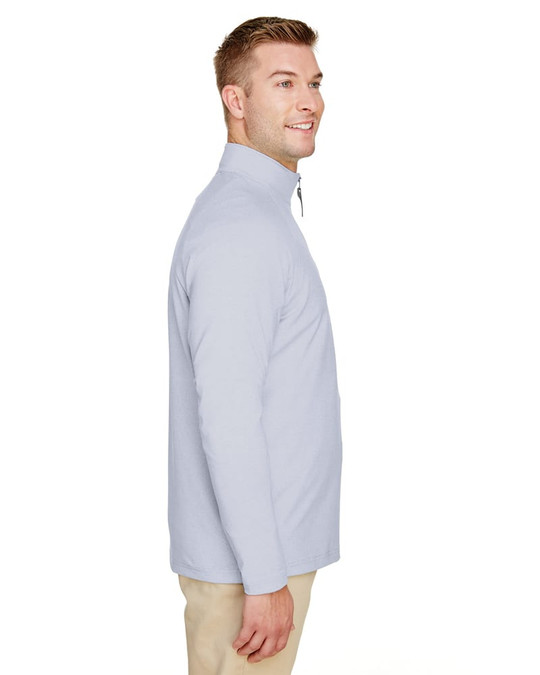 Devon & Jones DG480 - Clubhouse Micro-Stripe Quarter-Zip para hombre CrownLux Performance