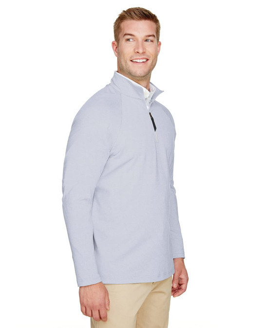 Devon & Jones DG480 - Clubhouse Micro-Stripe Quarter-Zip para hombre CrownLux Performance