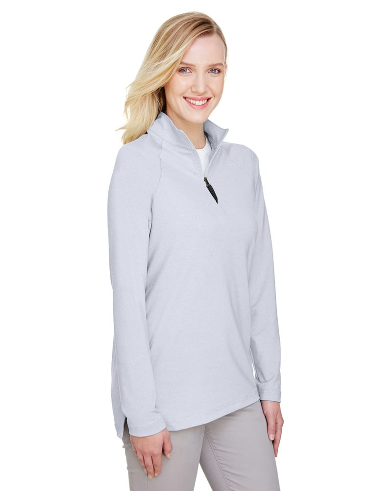 Devon & Jones DG480W - Ladies CrownLux Performance Clubhouse Micro-Stripe Quarter-Zip
