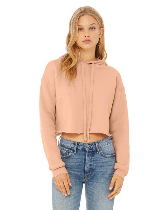 Bella+Canvas B7502 - Sudadera con capucha recortada de vellón para damas