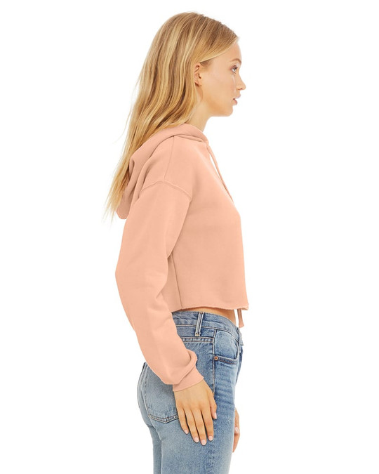 Bella+Canvas B7502 - Sudadera con capucha recortada de vellón para damas