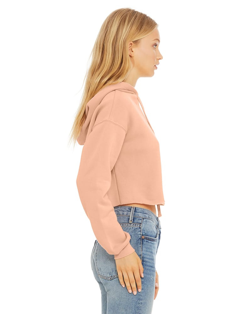Bella+Canvas B7502 - Sudadera con capucha recortada de vellón para damas