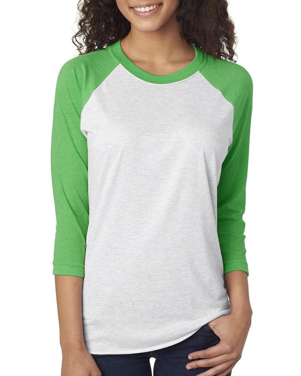 Next Level 6051 - Remera Unisex Raglan manga tres cuartos de 3 telas