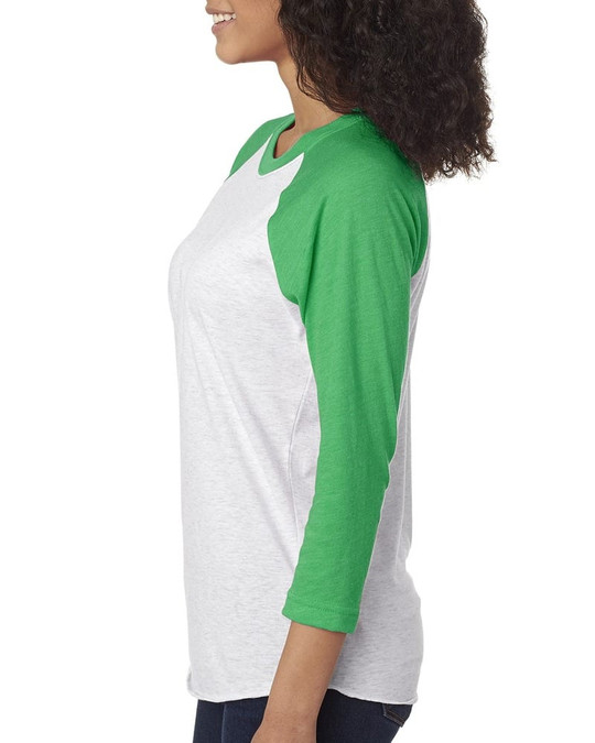 Next Level 6051 - Remera Unisex Raglan manga tres cuartos de 3 telas