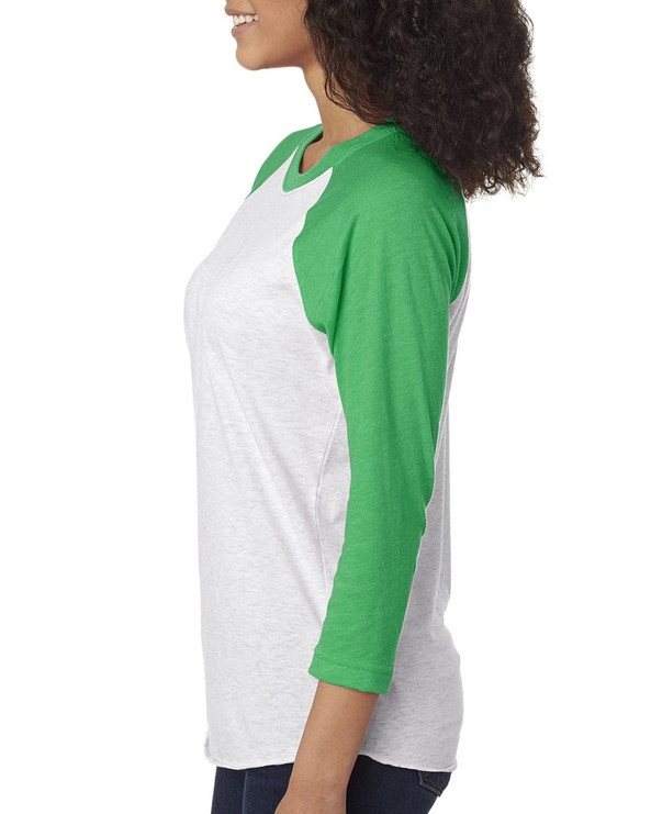 Next Level 6051 - Remera Unisex Raglan manga tres cuartos de 3 telas