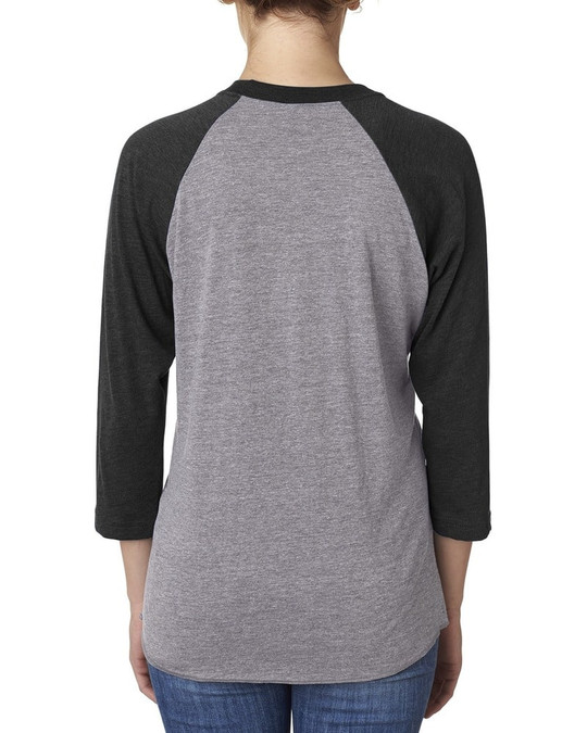 Next Level 6051 - Remera Unisex Raglan manga tres cuartos de 3 telas