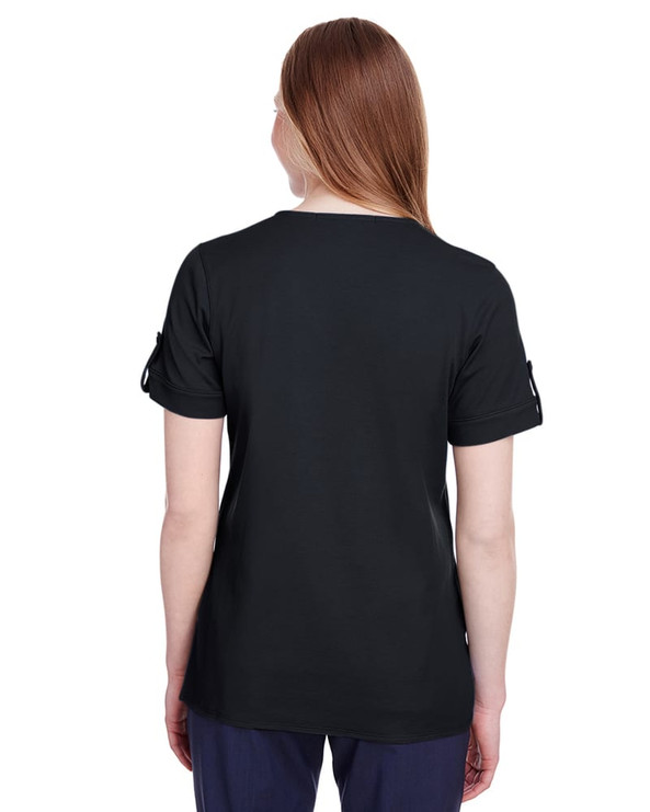 Devon & Jones DG20WB - Ladies CrownLux Performance Plaited Rolled-Sleeve Top