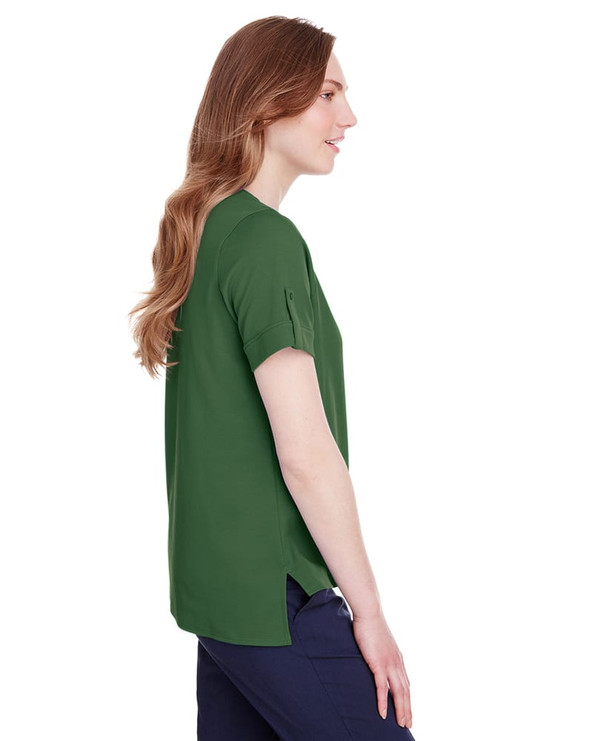 Devon & Jones DG20WB - Ladies CrownLux Performance Plaited Rolled-Sleeve Top