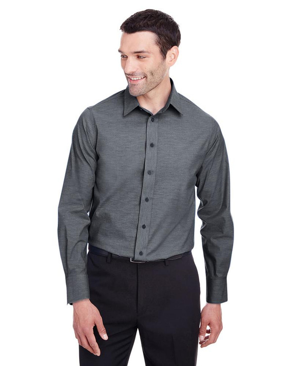Devon & Jones DG562 - Men's Crown  Collection Stretch Pinpoint Chambray Shirt