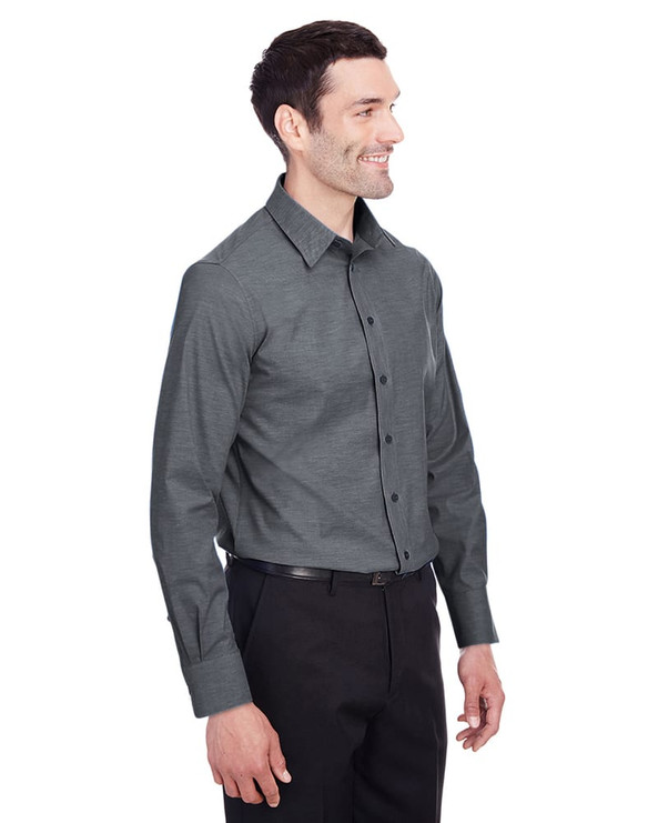 Devon & Jones DG562 - Men's Crown  Collection Stretch Pinpoint Chambray Shirt