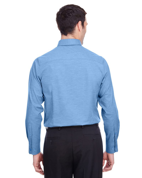 Devon & Jones DG562 - Men's Crown  Collection Stretch Pinpoint Chambray Shirt